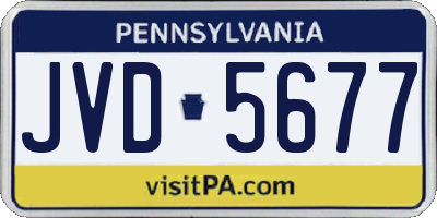 PA license plate JVD5677