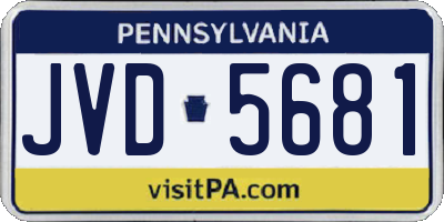 PA license plate JVD5681