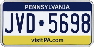 PA license plate JVD5698