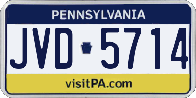PA license plate JVD5714