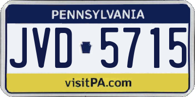 PA license plate JVD5715