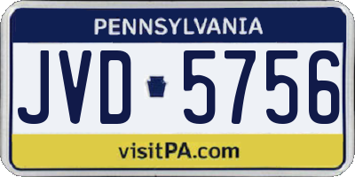 PA license plate JVD5756