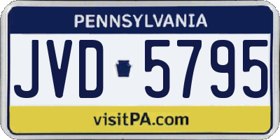 PA license plate JVD5795