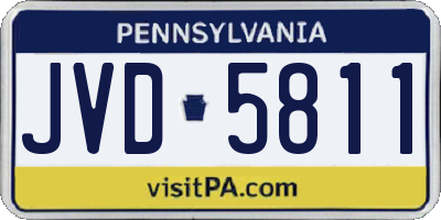 PA license plate JVD5811