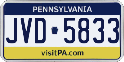PA license plate JVD5833