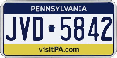 PA license plate JVD5842
