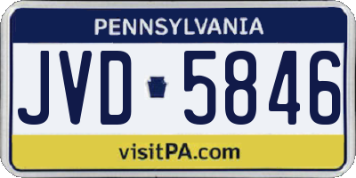 PA license plate JVD5846