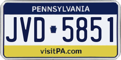 PA license plate JVD5851