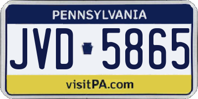 PA license plate JVD5865