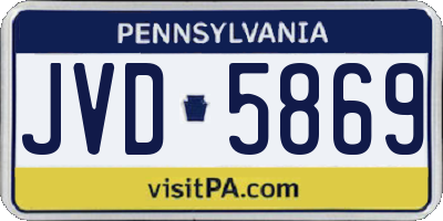 PA license plate JVD5869
