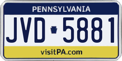 PA license plate JVD5881