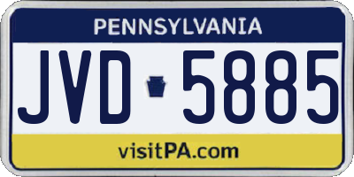 PA license plate JVD5885