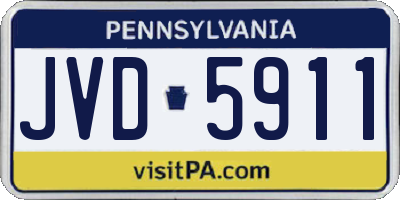 PA license plate JVD5911