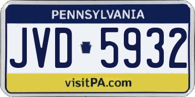 PA license plate JVD5932