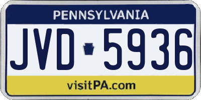 PA license plate JVD5936