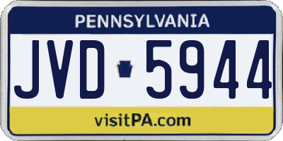 PA license plate JVD5944