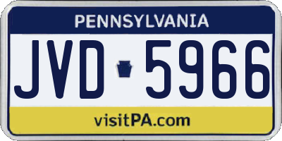 PA license plate JVD5966