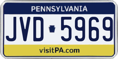 PA license plate JVD5969