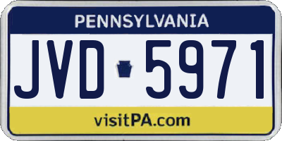 PA license plate JVD5971