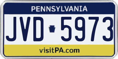 PA license plate JVD5973