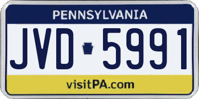 PA license plate JVD5991