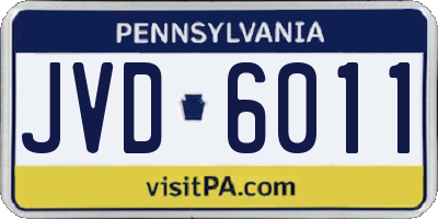PA license plate JVD6011