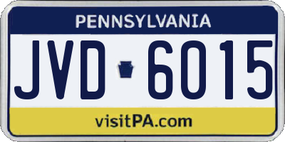 PA license plate JVD6015