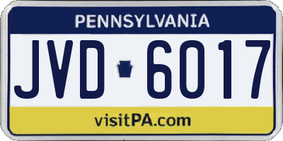PA license plate JVD6017