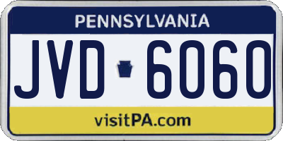 PA license plate JVD6060