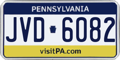 PA license plate JVD6082