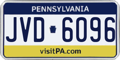 PA license plate JVD6096