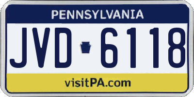 PA license plate JVD6118