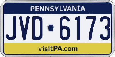 PA license plate JVD6173