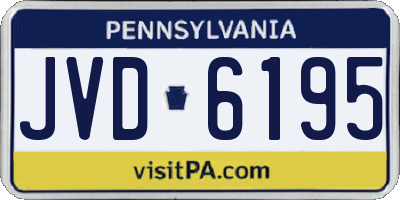 PA license plate JVD6195