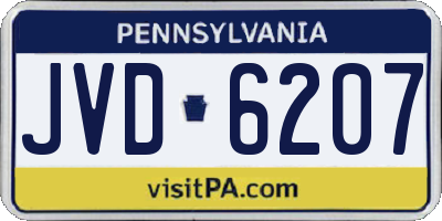 PA license plate JVD6207