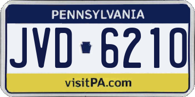 PA license plate JVD6210