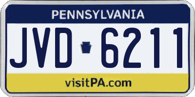 PA license plate JVD6211