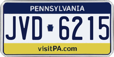 PA license plate JVD6215