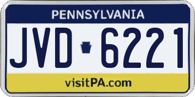 PA license plate JVD6221