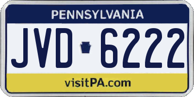 PA license plate JVD6222