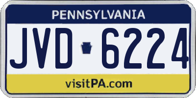 PA license plate JVD6224