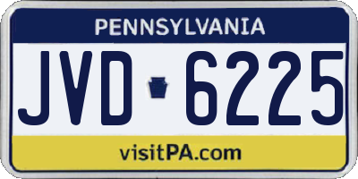 PA license plate JVD6225