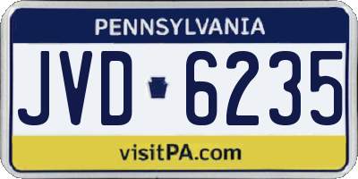 PA license plate JVD6235