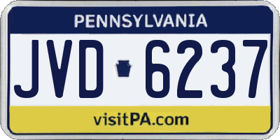 PA license plate JVD6237
