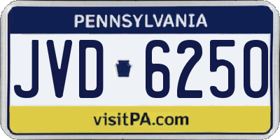PA license plate JVD6250