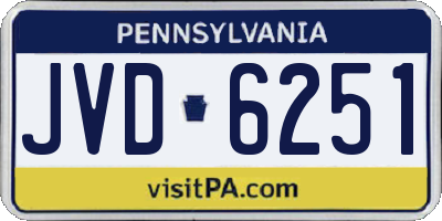 PA license plate JVD6251