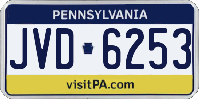 PA license plate JVD6253
