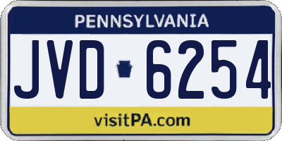 PA license plate JVD6254