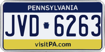 PA license plate JVD6263