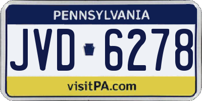 PA license plate JVD6278